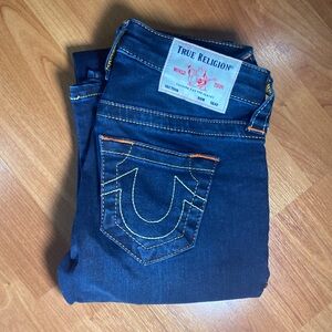 True Religion Billy Midrise Straight Dark Denim Jeans Size 25